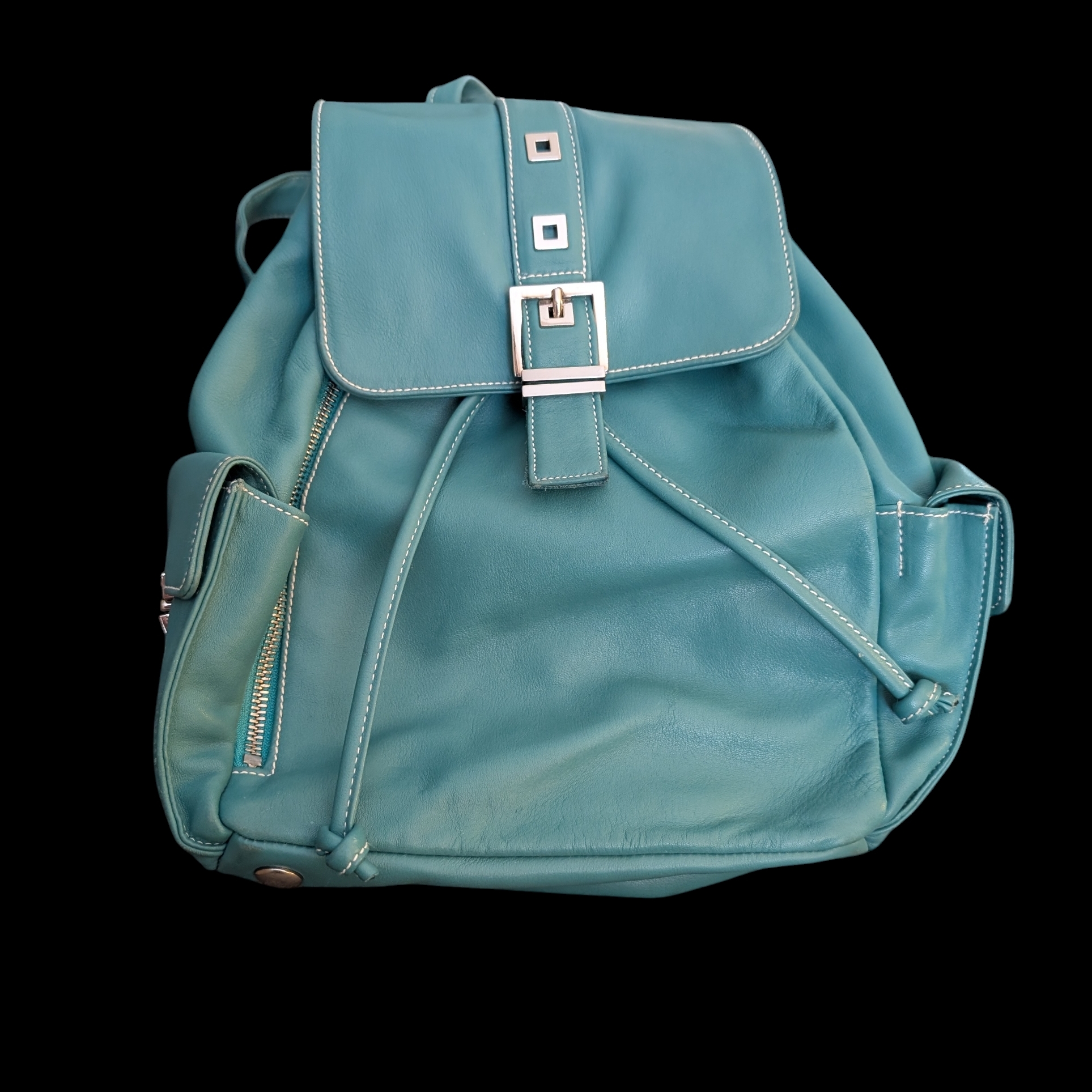 Perlina Aqua Leather Backpack